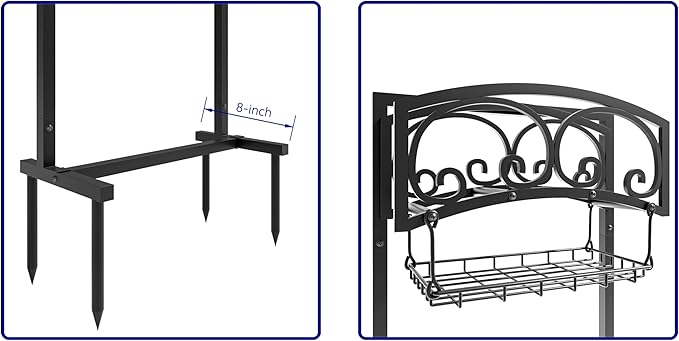 Freestanding Garden Hose Holder - Heavy Duty Metal Stand for 150ft Hose - Outdoor Organizer and Storage Rack