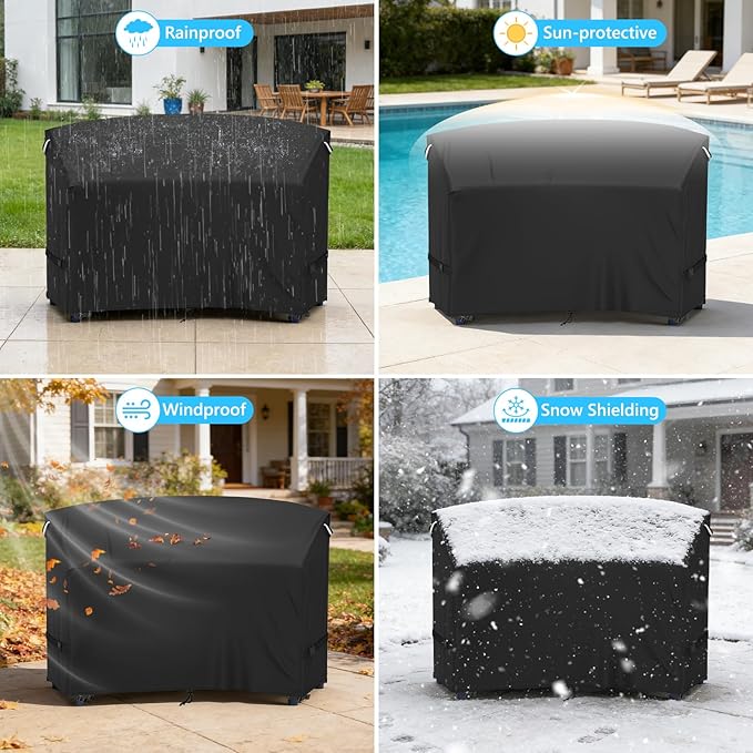 STARTWO Adirondack Chair Cover,Outdoor Waterproof Cover for Tall Adirondack Chair Set of 2 with Table,Black Waterproof Oxford for All-Season Protection(81"Wx30''Dx49''H)