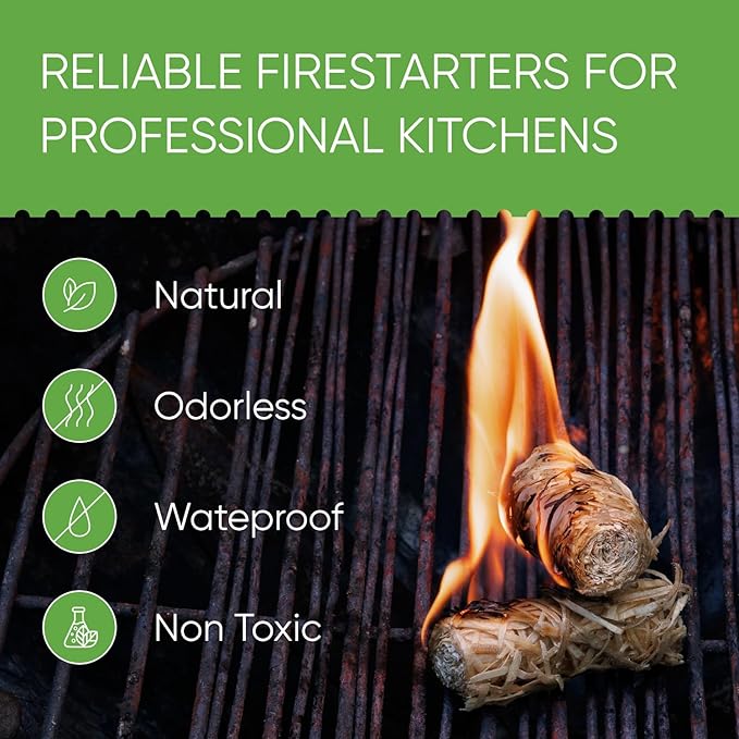 Inflame Fire Starters 800 pcs Fire Starters for Campfires, Grill, BBQ, Fireplace, Woodstove - Charcoal Starter - Waterproof, Weather-Resistant - Natural Wood Fireplace Starters