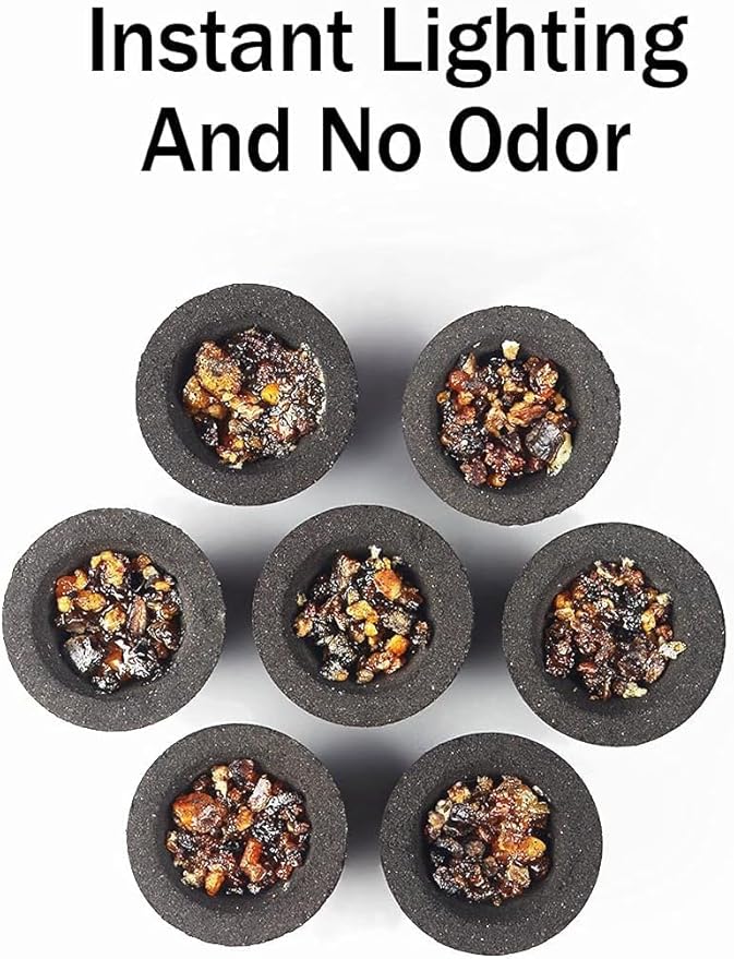 Coal Disks for Incense - Pack of 200 Coal Briquettes - 20 Rolls of 10 Tablets - Quicklighting - Slow Burning