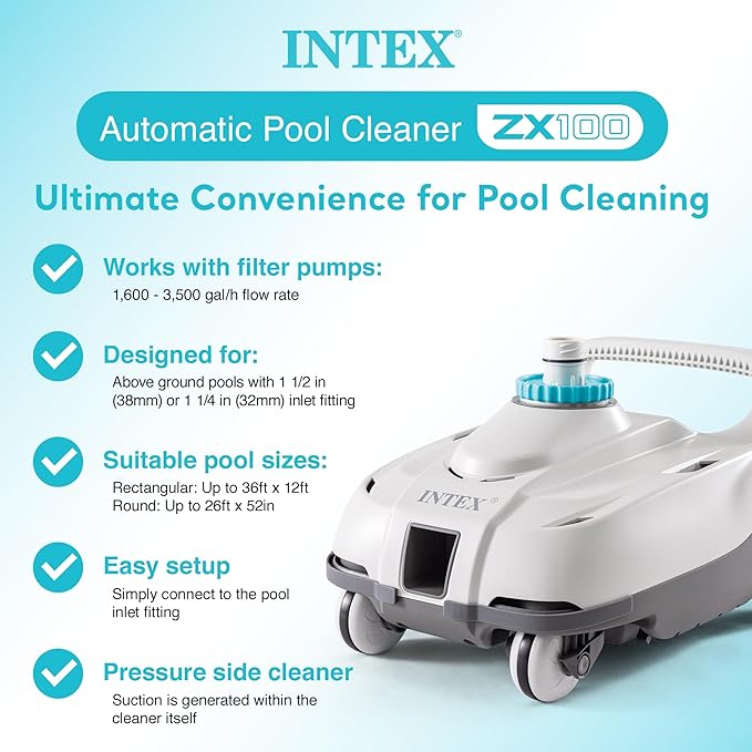 INTEX 26339EH Ultra XTR 24ft x 52in Above Ground Swimming Pool Set with Sand Filter Pump and Deluxe Automatic Vacuum Cleaner