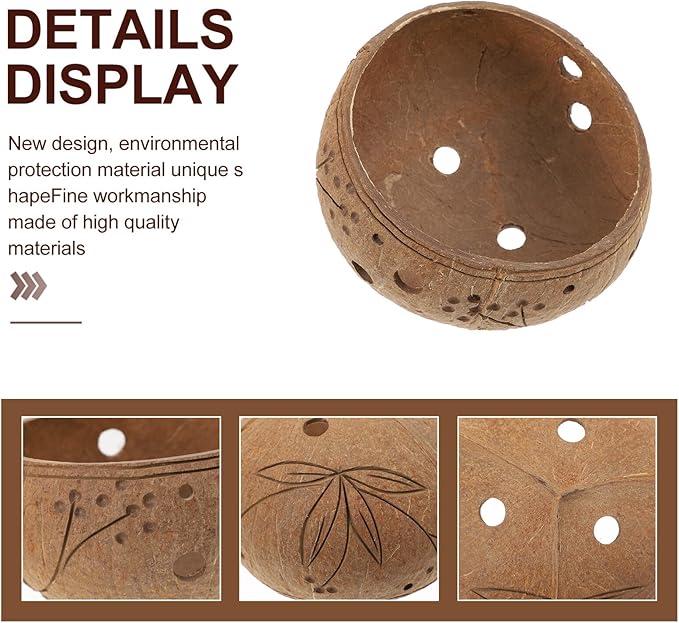 Ciieeo Hanging Succulent Plant Pot Coconut Shell Planter for Indoor Outdoor Garden Decor Decorative Hanging Flower Pot Holder