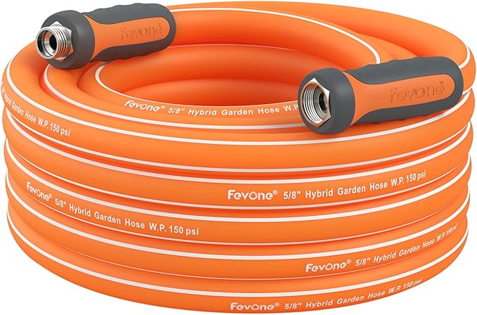 Fevone 35 ft Kink Free Garden Hose with Swivel Handle, All Weather Flexible, Heavy-Duty & Durable, Leak-Free Connection