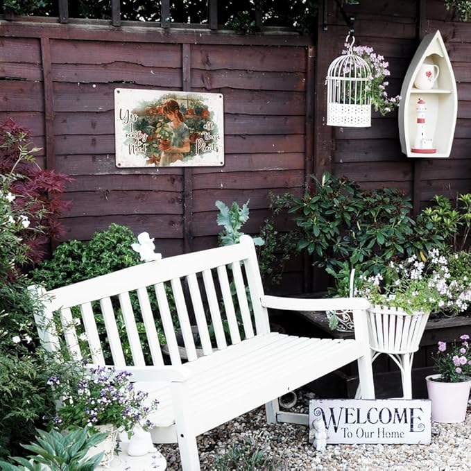 Funny Garden Decor Gardening Gifts for Women Yes I Really Do Need All These Plants Garden Metal Sign 12"x8"