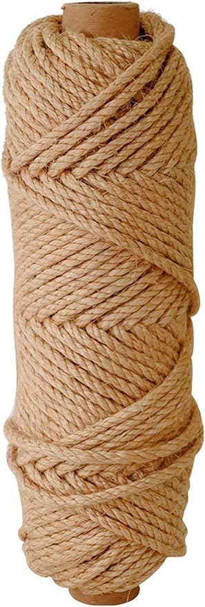 4MM Natural Jute Twine String — 120Ft Brown Durable Jute Rope, Used for Hand Crochet, Climbing Plant, Gardening Flowers, Home Decorations, Art Crafts Gift Packaging, Weddings, Christmas