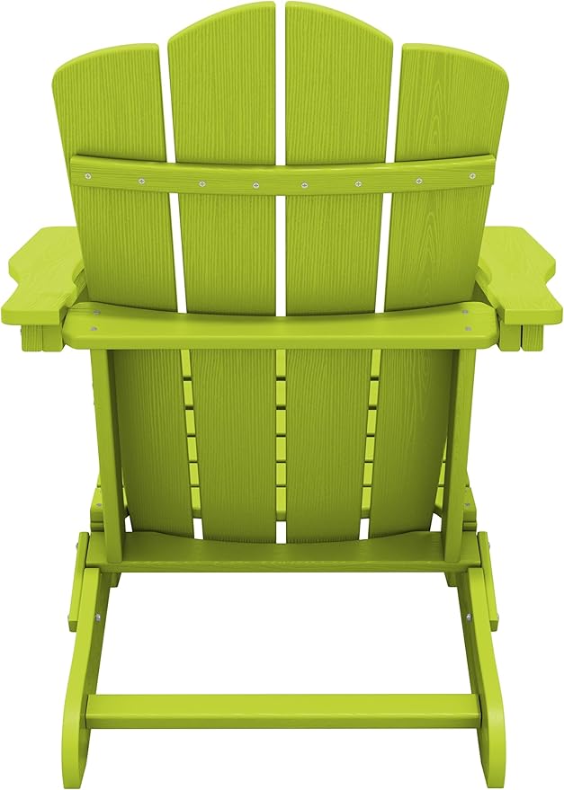 KINGYES Folding Adirondack Chair Set of 2, HDPE All-Weather Folding Adirondack Chair, Apple