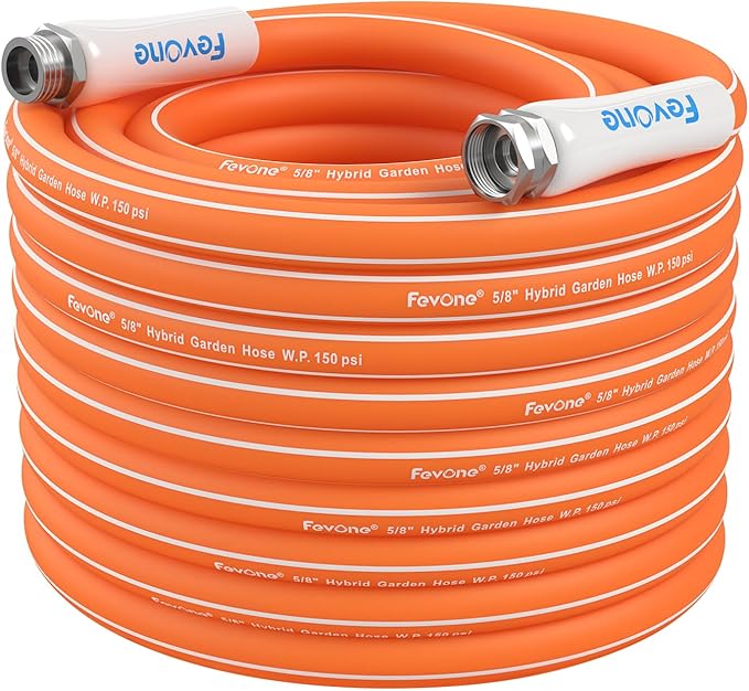 Fevone Kink Free Garden Hose 75 ft, All Weather Flexible, Heavy-Duty & Durable, Leak-Free Connection