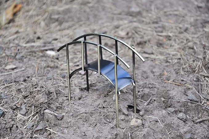 G & F Products MiniGardenn 10030 Fairy Garden Miniature Mini Bridge, Rustic, 4" L x 1.25" W x 2.5" H with 2" Picks