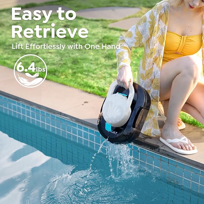 [2026 New] TALOSBO S1 PRO Cordless Pool Vacuum – Powerful Robotic Cleaner for Above-Ground Pools up to 1076 Sq.ft, 120-Min Runtime, 2.5H Fast Charging, Smart Auto-Parking Design