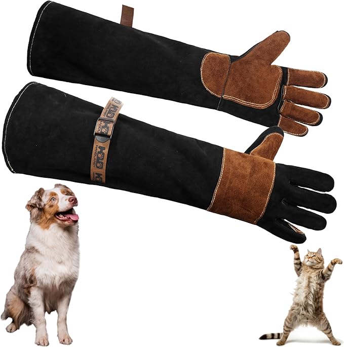 HLDD HANDLANDY Animal Handing Gloves- Bite Proof, Puncture & Scratch Resistant for Safe Handling