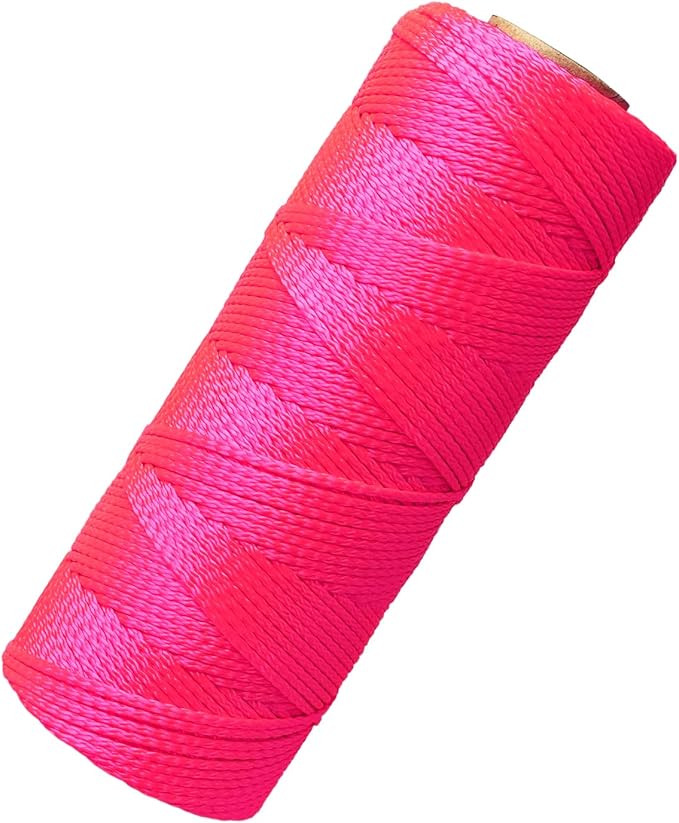 Mason Line String Line,600 Ft Length Nylon Twine,18 Braided Nylon String for Gardening Or Masonry Tools,Twine String for Gardening,Pink