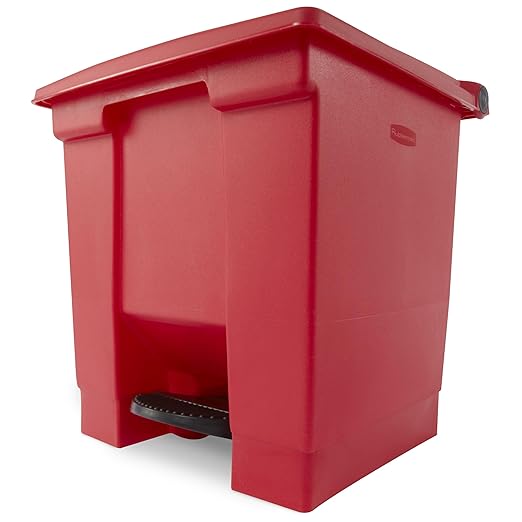 Rubbermaid Commercial Products Legacy Step-On Trash/Garbage Can/Bin, 8 Gallon, Red, for Doctor's Office/Hospitals/Healthcare