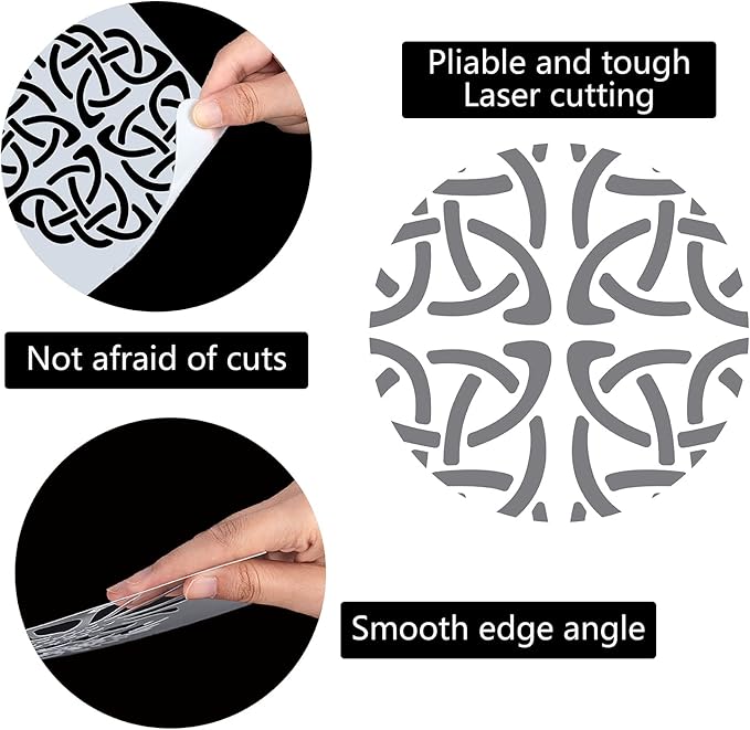 GORGECRAFT 12"X12"Celtic Stencil Triquetra Knot Templates Viking Symbol Wicca Reusable Plastic Drawing Painting Stencils Template for Painting on Card Wall Fabric Tile Canvas Crafts DIY Home Decor