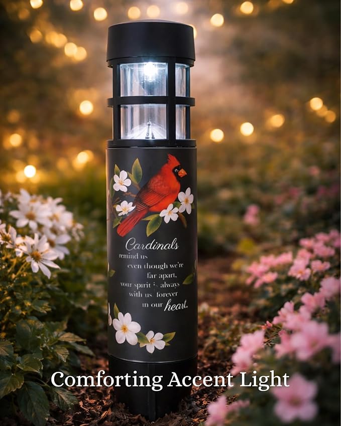 The Bridge Collection "Forever in Our Hearts Cardinal Solar Memorial Light-Weather-Resistant Outdoor Sympathy Stake for Honoring Loved Ones