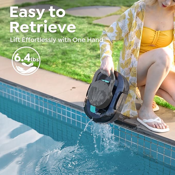[2026 New] TALOSBO S1 PRO Cordless Pool Vacuum – Powerful Robotic Cleaner for Above-Ground Pools up to 1076 Sq.ft, 120-Min Runtime, 2.5H Fast Charging, Smart Auto-Parking Design