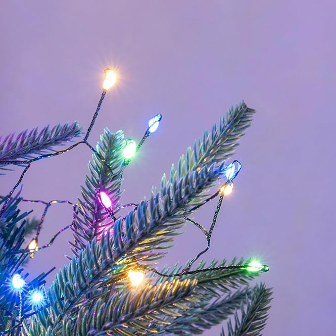 Firecracker Fairy Lights,50FT 500Leds Waterproof Twinkle Lights Plug in,8 Modes Remote String Light for Indoor Outdoor Christmas Wedding Birthday Patio Garden Decor,Green Wire,Multicolor