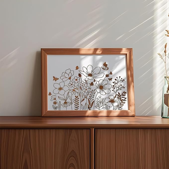 Flower Stencils for Painting, 14pcs Floral Stencils for Crafts Reusable, Drawing Templates On Wood Wall Canvas Fabrics Furniture DIY Home Decor Card Rock