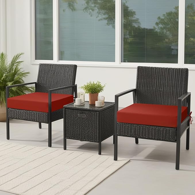 idee-home Outdoor Cushions for Patio Furniture, Outdoor Seat Cushion, Waterproof Couch Hampton Bay Deep Seat Replacement Chair Cushions for Garden Lawn Backyard Deck, 24 x 26