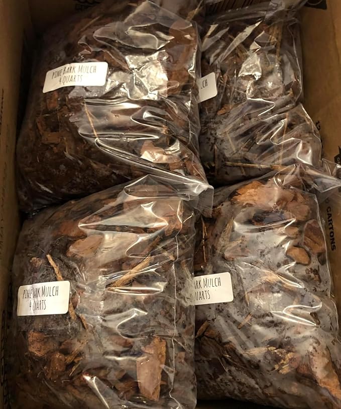 The Tall Pine Pine Bark Mulch Nuggets (4 Quarts) for Indoor/Outdoor Container Gardening, Houseplant Mulch, Brown