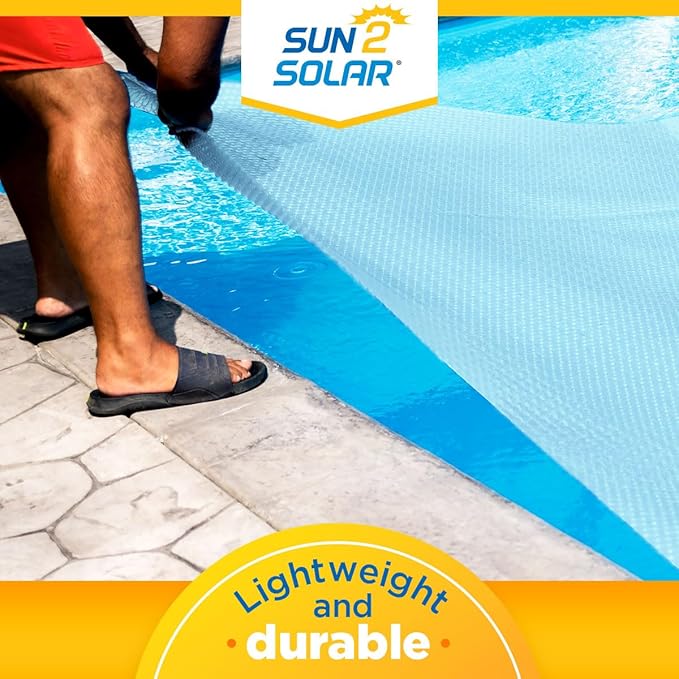 Sun2Solar Clear 24 ft Round Pool Solar Cover | 1200 Series | Heat Retaining Blanket for Inground and Above Ground Swimming Pools | Harness The Sun's Energy to Heat Pool | Bubble Heating Blankets