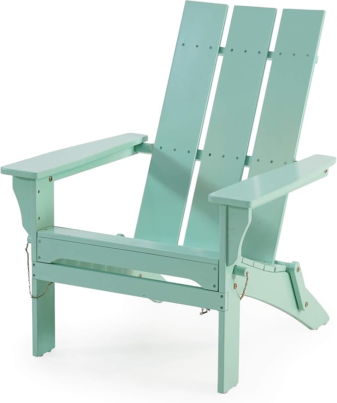 Christopher Knight Home Aberdeen Outdoor Contemporary Acacia Wood Foldable Adirondack Chair, Light Mint