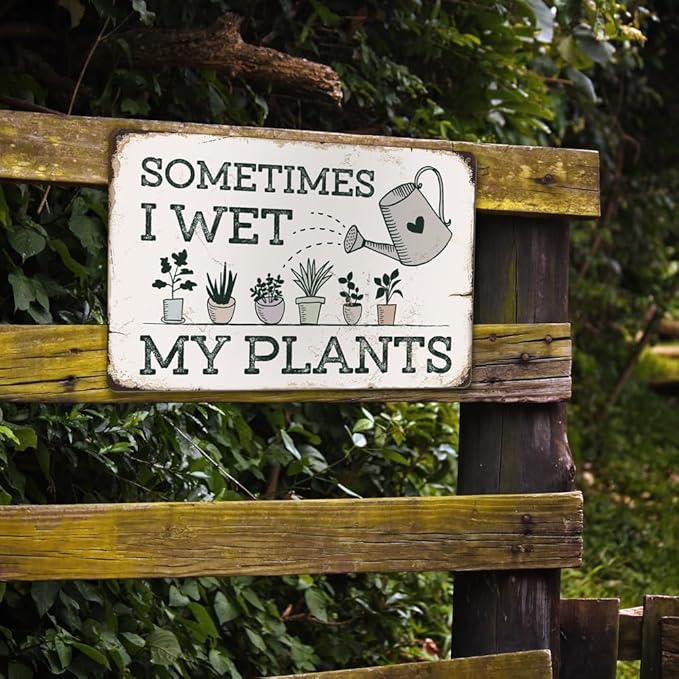 Funny Garden Metal Sign Vintage Outside Garden Decor Gardening Gifts for Women Plants Lovers12" x 8"