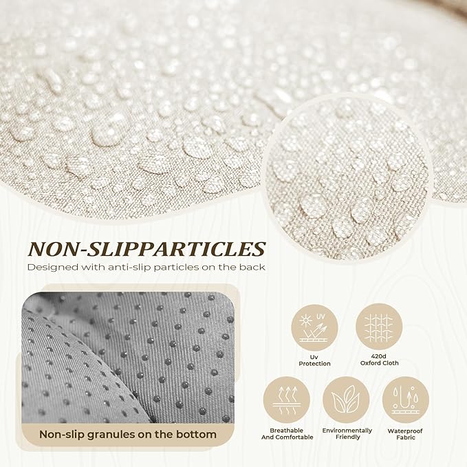 Waterproof Long Lounger Chair Cushion Outdoor Chaise Lounge Chair Cushionswith Ties, Patio Recliner Thickened Lounge Chair Cushions for Indoor 74.4 x 22 x 4.7 Inches, Cushion Only (Creme White)