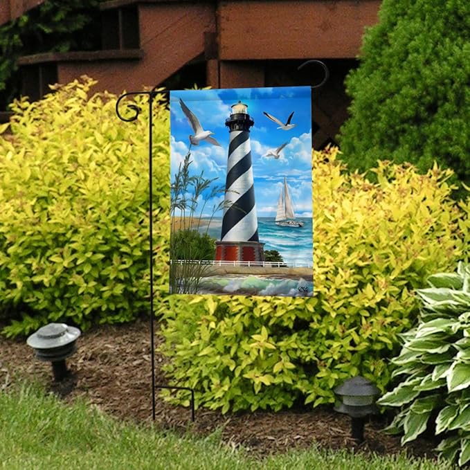 Hatteras Lighthouse Summer Garden Flag Nautical Sailboat 12.5" x 18" Briarwood Lane