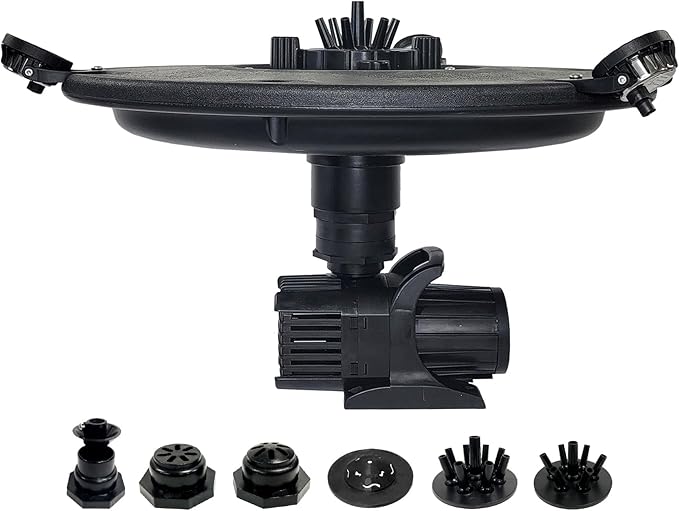HALF OFF PONDS Floating Fountain – 1/3 HP Pond Aerator, 100' Cord – 5,200 GPH Water Pump – 9 Spray Patterns - White LED Lights – Energy-Efficient - for Ponds & Water Gardens