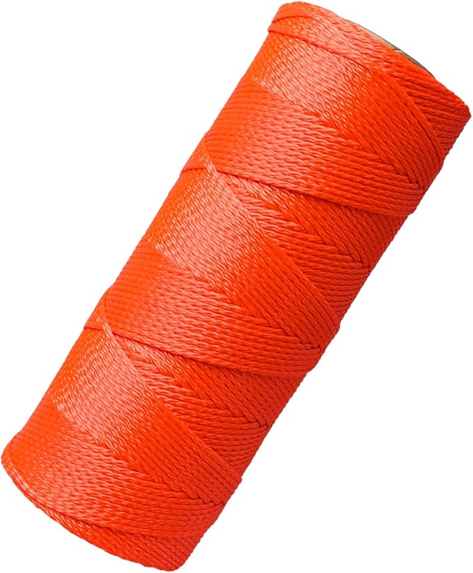 Mason Line String, 600 Ft Length Nylon Twine, 18 Braided Nylon String for Gardening Or Masonry Tools, Orange