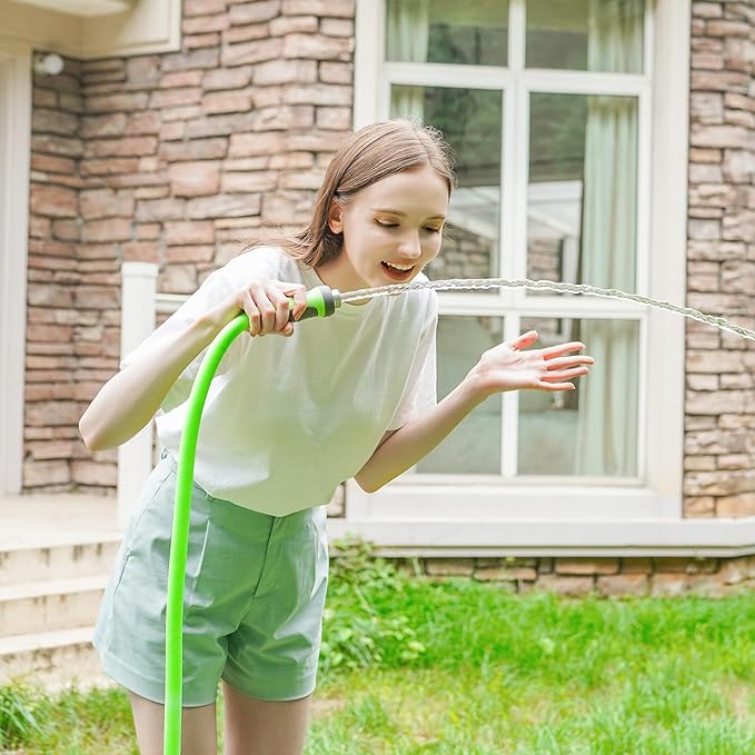 Fevone 35 ft Kink Free Garden Hose with Swivel Handle, All Weather Flexible, Heavy-Duty & Durable, Leak-Free Connection
