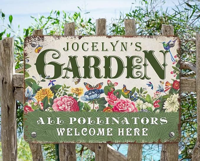 Personalized Metal Signs with Name Made in USA Custom Vintage Garden Sign Waterproof Vintage Decorative Metal Print for Wall Decor Customized Home Garden Ideas Gifts Artwork Prints for Yard Ourdoor