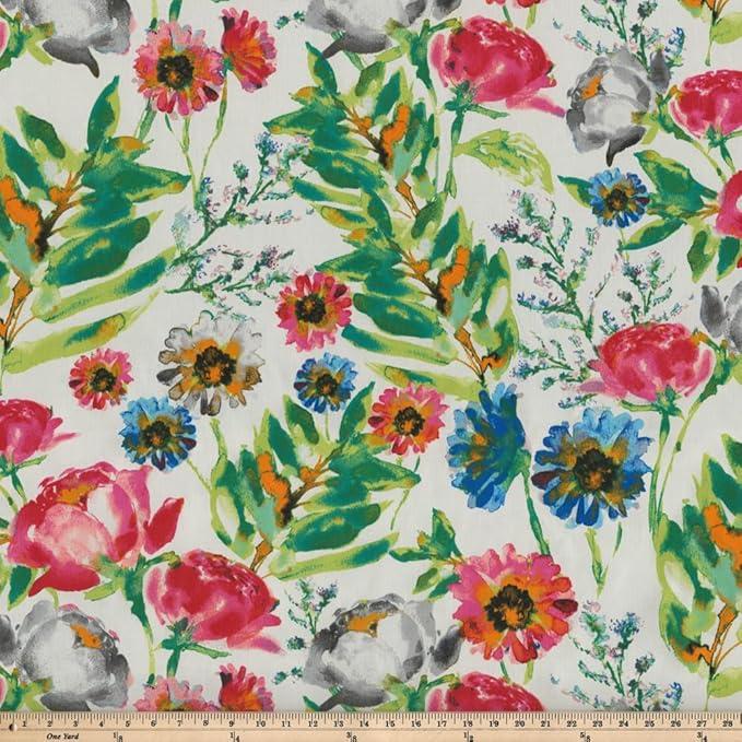 Pillow Perfect Bright Floral Indoor/Outdoor Chairpad with Ties, Reversible, Tufted, Weather, and Fade Resistant, 15.5" x 16", Pink/Blue Flower Mania, 2 Count