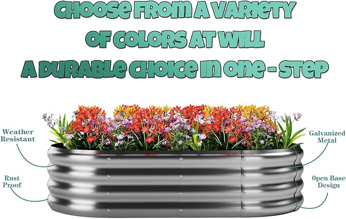 Galvanized Metal Planter Round Raised Garden Bed Kit for Gardening Outdoor，3x3x1ft Grow Garden Box Raised Flower Bed，Round Galvanized Planter Outdoor Large Metal Fire Pit Ring Black