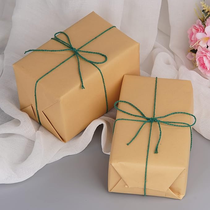 Green Garden Twine for Crafts - Ohtomber 328 Feet 2MM Natural Cotton Twine String for DIY Crafts Wrapping