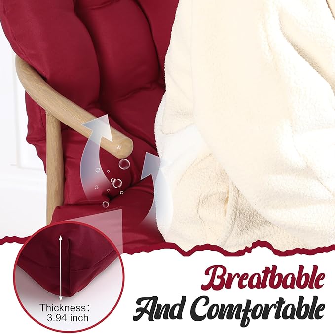 Thyle Outdoor Chair Cushions Set of 6 Waterproof Sun Protection Square Tufted Overstuffed Patio Furniture Seat Cushion for Patio Furniture Dining Indoor 19" x 19"(Wine Red)