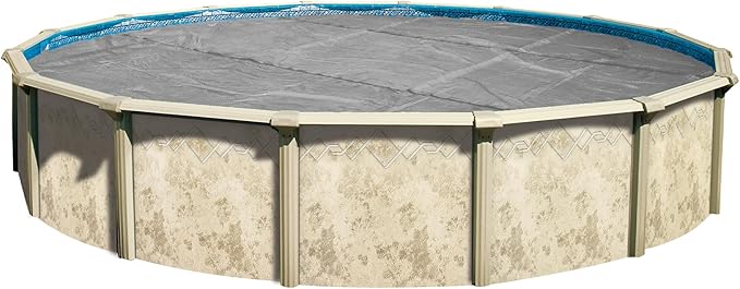 In The Swim 24' Ultra Silver Round Solar Pool Cover 16 Mil for Solar Heating Above Ground Pools and Inground Pools