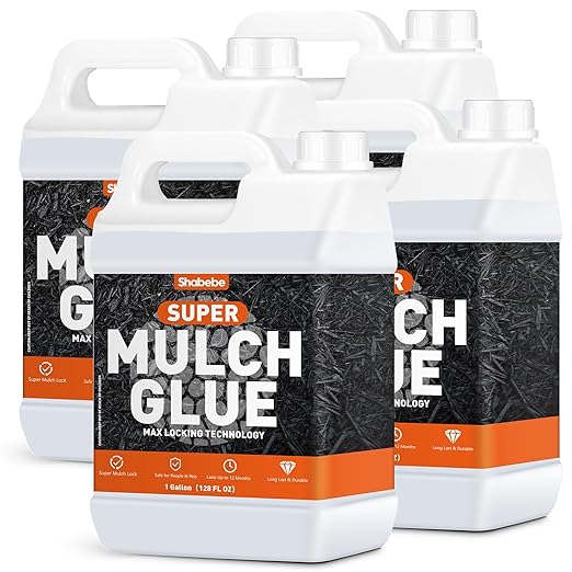 Mulch Glue for Landscaping, 4Gallon Rock Glue, Fast-Dry Non-Toxic Weather-Resistant Strong Gravel Binder, Pine Straw Outdoor Strong Pebble Gravel Hold for Garden, Mulch Lock and Pea Gravel