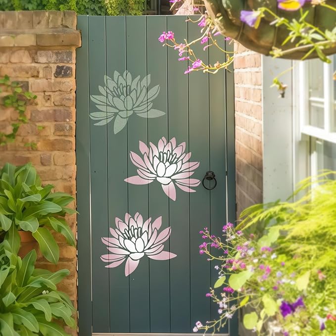 8 Pcs Large Flower Stencils for Painting, 11.81 X 11.81 Inch Flower Stencils for Crafts Reusable, Wood and Wall Stencils for Painting Large Pattern, DIY Templates Holiday Wall Paper (C)