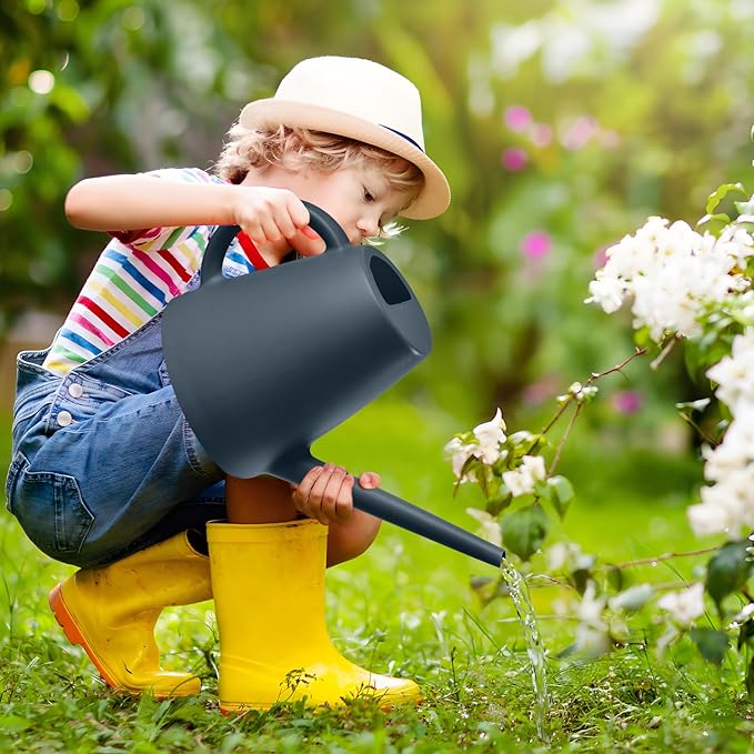 Plant Watering Can - Plastic Indoor and Outdoor - 1/2 Gallon - Black
