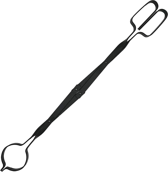 Rocky Mountain Goods Firewood Tongs - Reinforced Wrought Iron for Extra Strength - 26” - Grabber for up to 12” Thick Logs - Log - Rust Resistant Finish for Indoor/Outdoor Use (1)