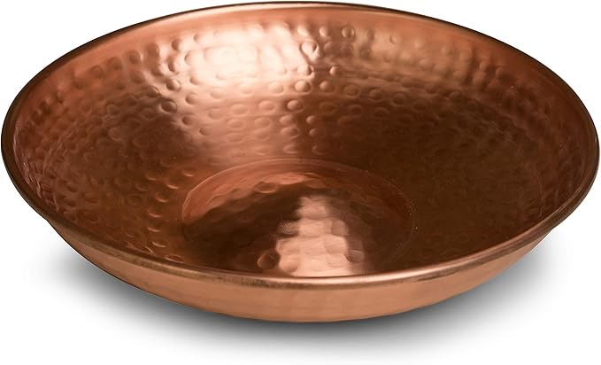Monarch Abode Hanging Bird Bath & Bird Feeder for Outdoors – Pure Copper Hand Hammered Birds Bath Bowl w/ 17-inch Detachable Iron Chain, Birdfeeder and Birdbath for Outdoors Garden Backyard