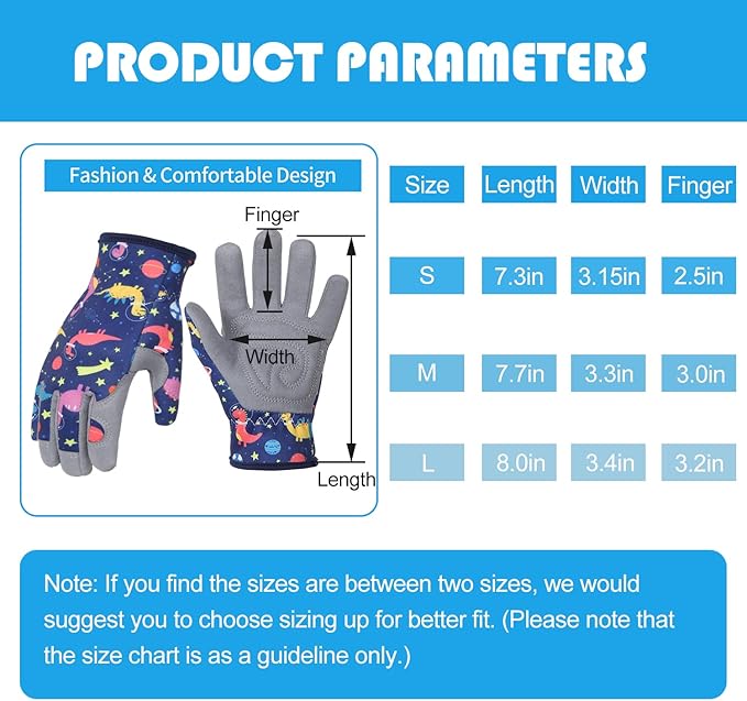 Baidast Garden Gloves, Breathable Leather Gardening Gloves Thorn Proof for Digging, Planting, Pruning