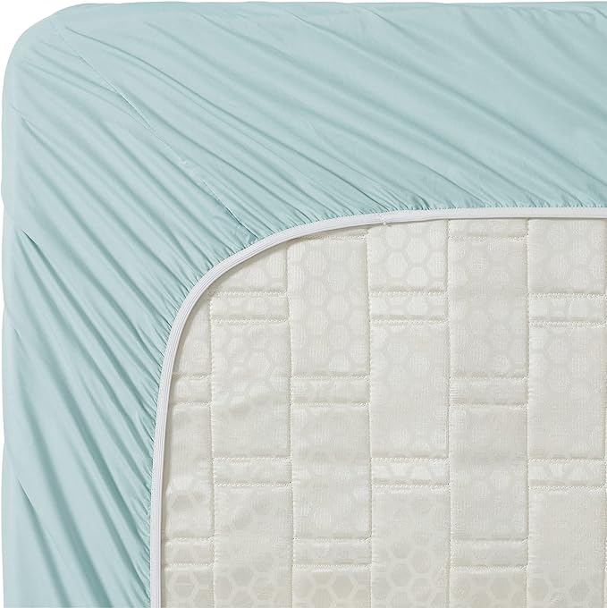 Clara Clark Bed Sheets, Premier 1800 Series 4 Piece Bed Sheet Set, Deep Pocket, Wrinkle, Fade, Stain Resistant, Luxury Soft Bedding Sheets & Pillowcases, Queen, Light Blue Aqua