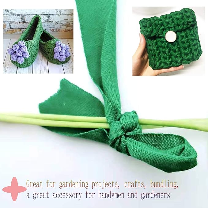 3 Pack Green Garden String, Garden Twine, Soft Ties for Plants, Tree, Flowers, Stretchy Plant Supports Multi-use Craft String