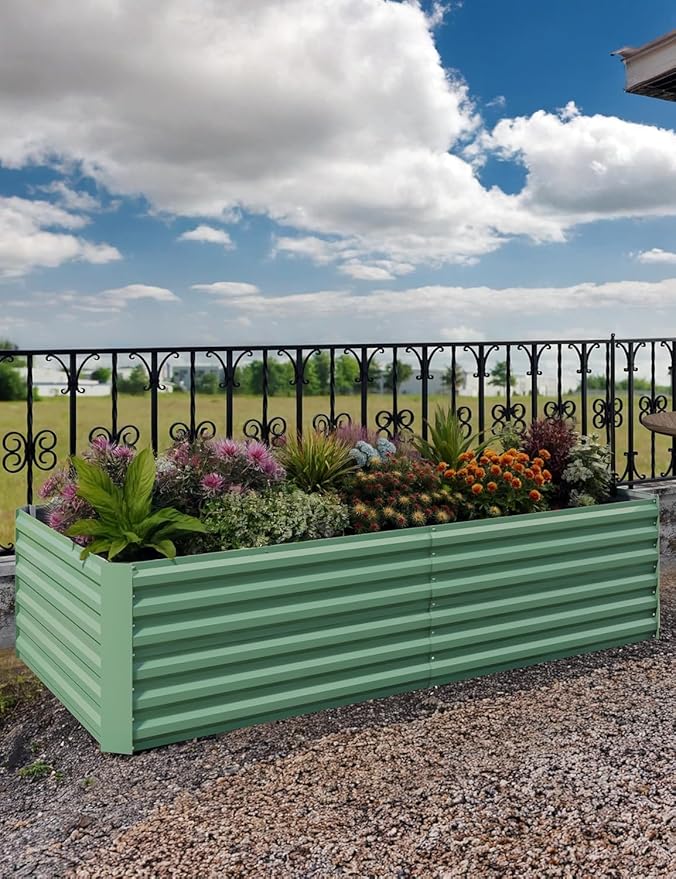 1PC 0.5mm 6 * 3 * 2ft Garden Planting Bed - Garden Bed, Raised Garden Bed, Galvanized Raised Garden Bed, Planter Box, Raised Beds for Gardening