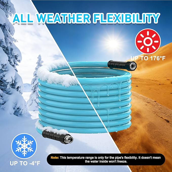 Nilight RV Water Hose 25FT Garden Drinking Hoses with Storage Bag Leakproof Anti-Kink 5/8" Inner Diameter Flexible Lightweight Freshwater Hose for RVs Campers Travel Trailer Boat Car Wash Accessories