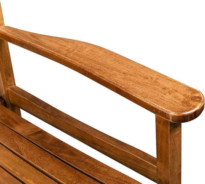VINGLI Classic Wooden Rocking Chair with Handcrafted Comfort, Eco-Friendly and Durable Rocking Chair, Elegant and Stable Rocker for Indoor and Outdoor Use, Natural