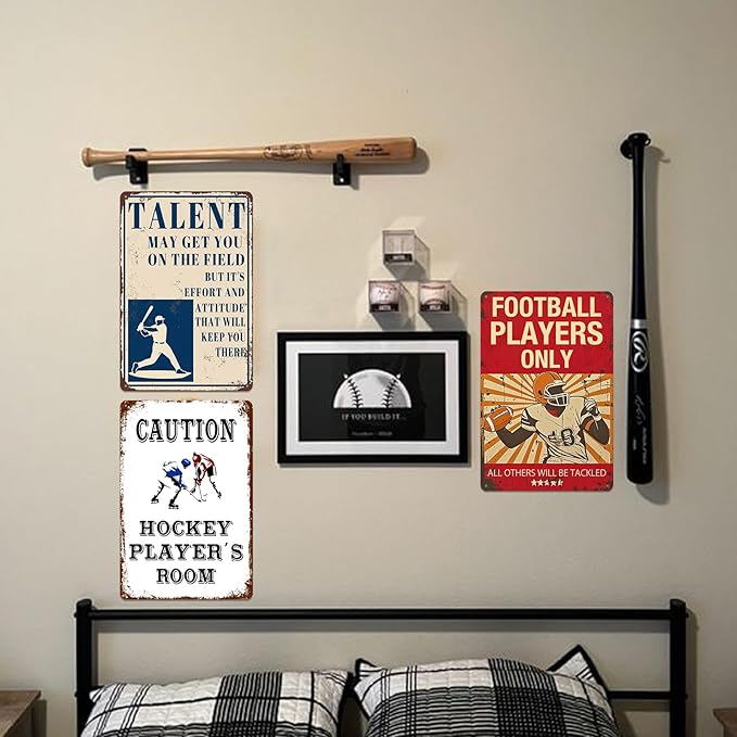 Football Room Decor For Boys Football Gifts For Boy 8-12 Football Wall Art Football Metal Tin Sign Cool Stuff For Your Room Football Players Only Signs Football Posters For Boys Bedroom Football Dorm Accessories Sporty Style Decorative Items Football S...