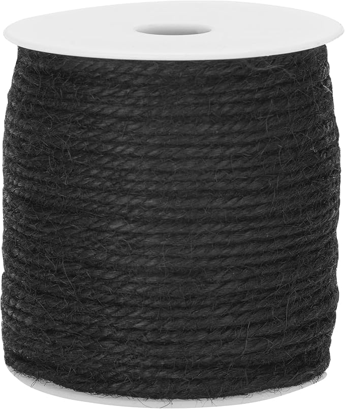 KINGLAKE Jute Twine String 3mm Black Twine Heavy Duty Twine String 328 Feet Long String for Crafts, Gift Wrapping, Packing, Home Decor and Halloween Decoration